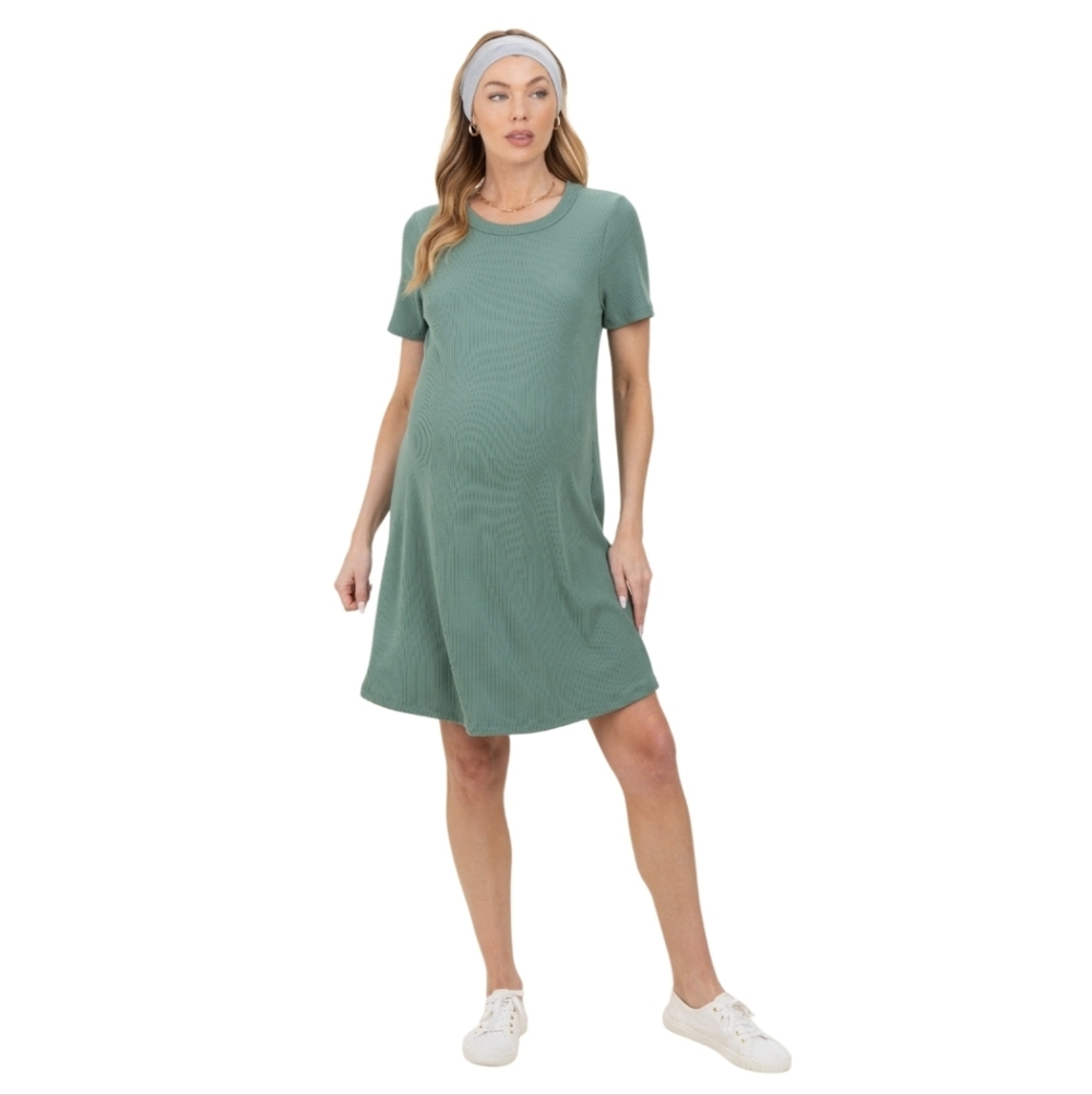 2XL Women's Pregnancy  Light Green Dress